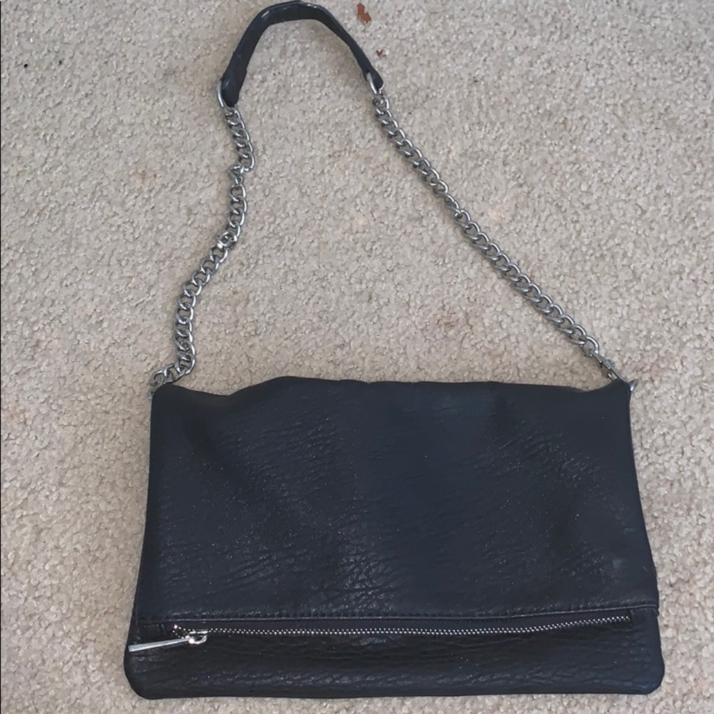 Cute black purse with silver chains